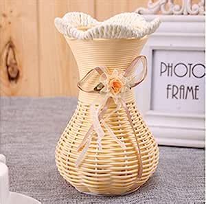 Buy Akira Plastic Artificial Flower Small Rattan Baskets Flowers Vase ...