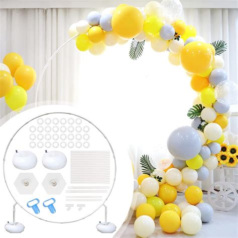 5ft(150cm) Round Balloon Arch Stand, Balloon Circle Frame Stand with ...