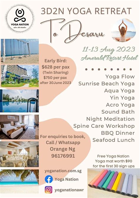 3D2N Yoga Retreat To Desaru with Yoga Nation Singapore, Amerald Resort ...