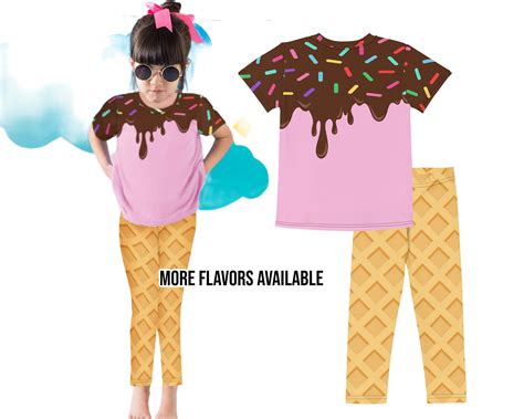 Kids Ice Cream Cone Outfit, Ice Cream Toddler Shirt Leggings, Ice Cream ...