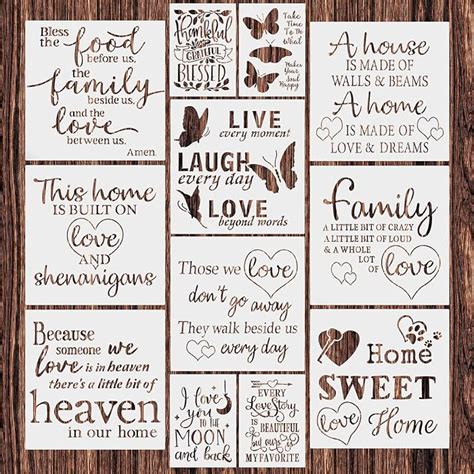 Buy OOTSR 12Pcs Motivational Stencils, Inspirational Words Stencil for ...