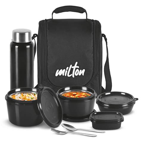 Buy MILTON Pro Lunch Box with Steel Cutlery, 3 Microwave Safe Inner ...