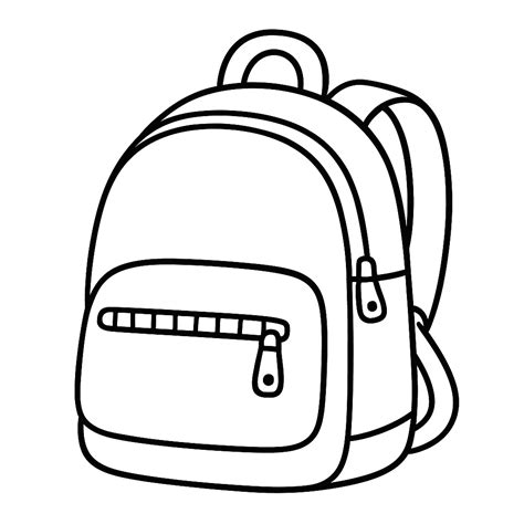 Backpack with Zipper - Bold and Easy Coloring Pages