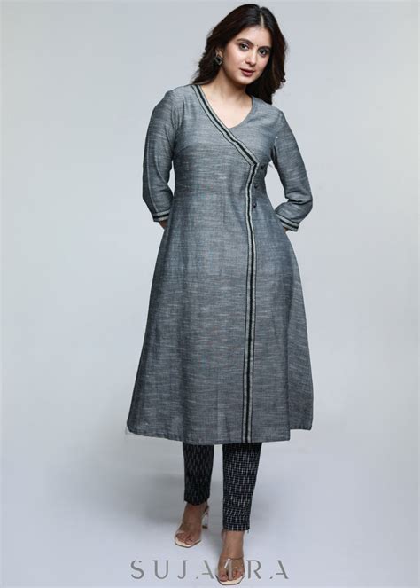 Grey Pure Handloom Cotton Kurta-Pant Optional – Sujatra