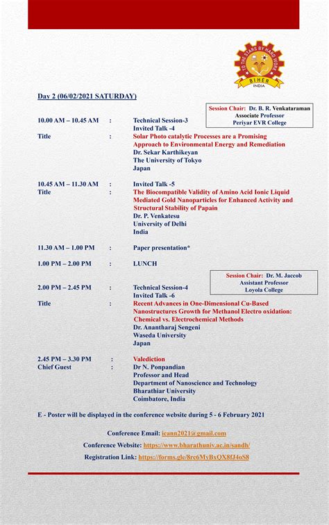 Science and Humanities | Schedule