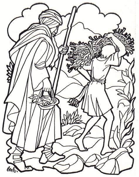 Abraham And Isaac Sacrifice Coloring Page - Abraham And Isaac Clipart ...