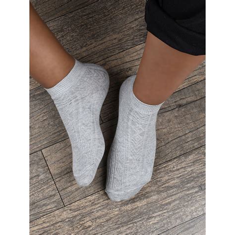 Buy Footprints Grey Anti-Odor Bamboo Ankle Causal Designer Socks Online