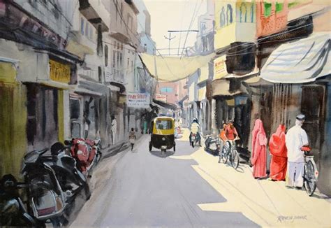 Buy Painting Jodhpur Street Artwork No 5247 by Indian Artist Ramesh Jhawar