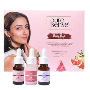 PureSense Beauty Booster Anti Aging Face Serum + Niacinamide Face Serum ...
