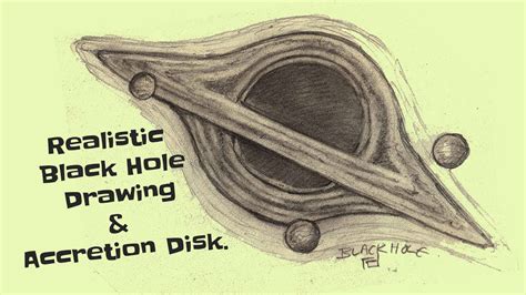 Realistic Black hole drawing with accretion disk. - YouTube