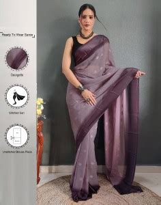 Buy SIRIL Solid/Plain, Ombre, Embellished Bollywood Chiffon, Georgette ...