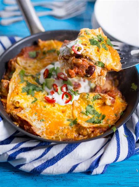 Enchilada Skillet Lasagna   Nicky's Kitchen Sanctuary