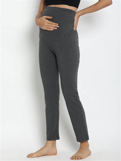 High Waisted Maternity Casual Pants - Blue