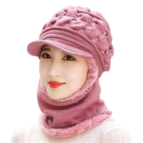 Buy Dressify® Women Full Face Cover Winter Fur Neck Cover and Beanie ...