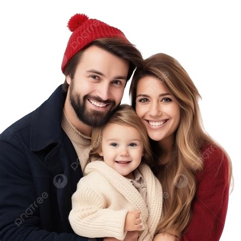 Beautiful Young Caucasian Family Of Three Spends Christmas Time ...
