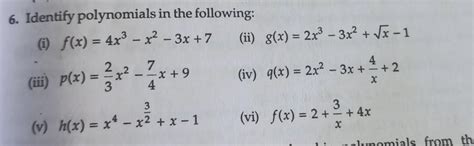 Identify polynomials from the following - Brainly.in