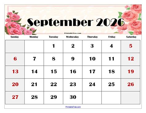 Printable Blank Calendar September 2026 - Academic Calendar 2026-2027