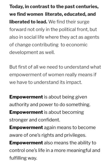 Speech on women empowerment is a reality - Brainly.in