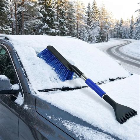 Car snow scraper with brush aluminum body ABS blade PVC bristles ...