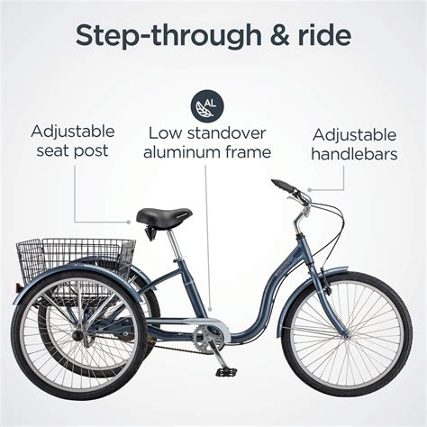 Buy Schwinn Meridian Adult Tricycle, 24 or 26-Inch Wheel Options, Low ...