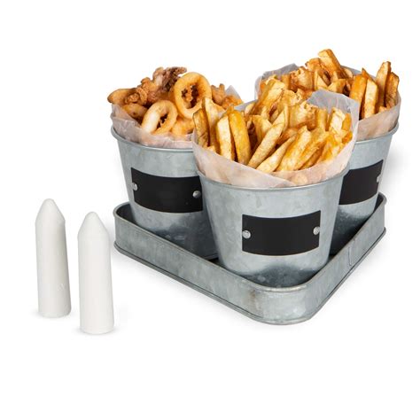 Brightmaison Pianta Galvanized Bucket For French Fries Chips Kitchen ...