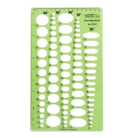 Pacific Arc Even Ellipse Master Template Guide 79 Ellipses In ...