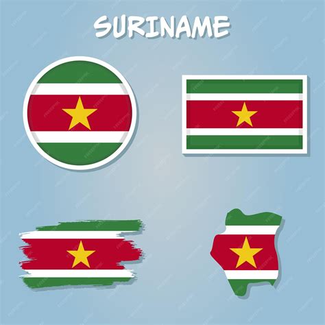 Suriname flag map map of the republic of suriname with the surinamese ...