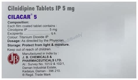 Cilacar 5 Tablet: Price, Uses, Side Effects & How to Use - MediBuddy