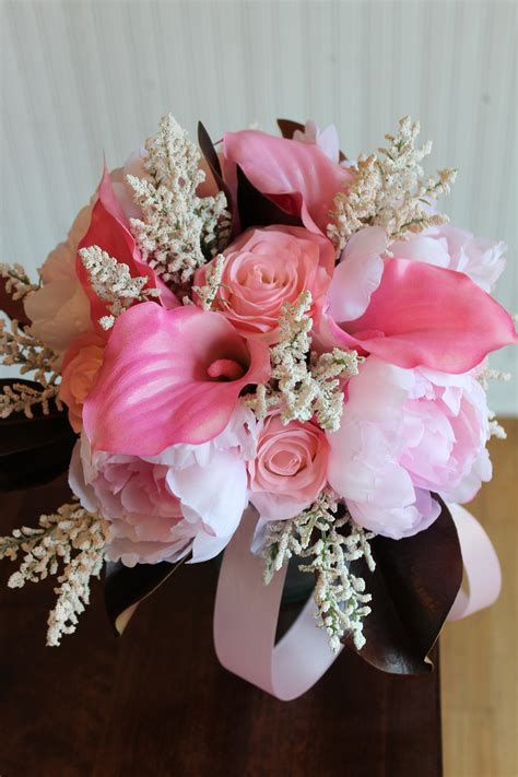 Blush Pink Bridal Bouquet Recreation in Silk Flowers — Silk Wedding ...