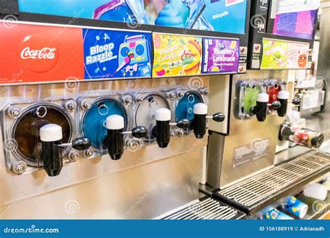 Frozen Beverage Fountain Dispenser at a Convenience Store Editorial ...