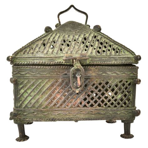 Tribal Jali Hut Brass Jewellery Box