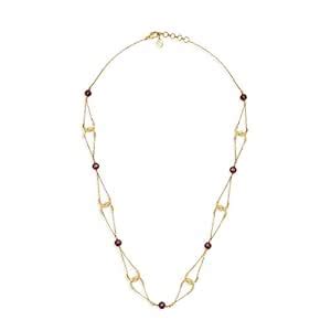 Mia by Tanishq 14KT Yellow Gold and Garnet Necklace for Women : Amazon ...