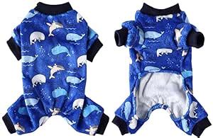 KUTKUT Small Dog Pajamas Flannel Dog Onesie Comfy Velvet Winter Pajamas ...