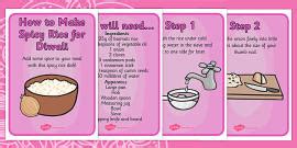 Chapatti Diwali Recipe Cards (teacher made) - Twinkl