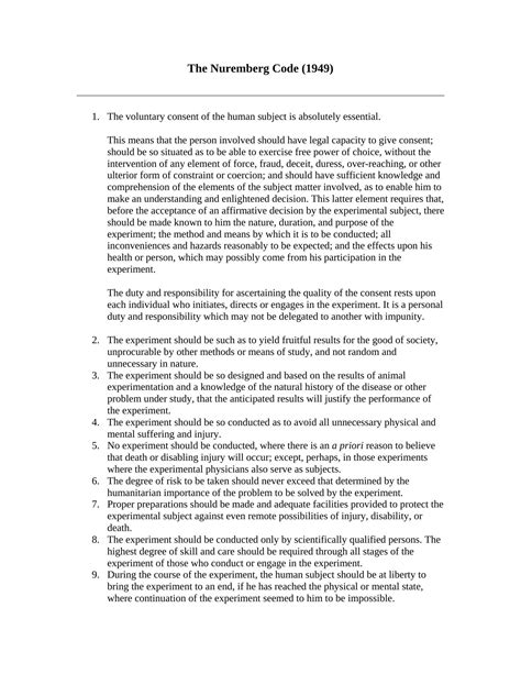 Image result for Code Nuremberg Explication