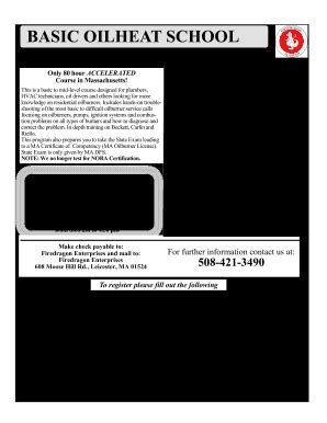 Fillable Online Oil Burner Technician Training at Northeast Technical ...