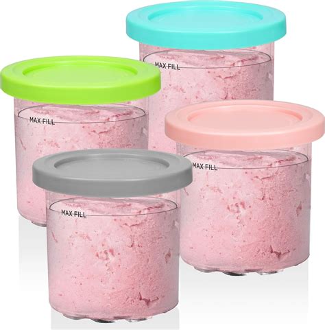 YQL 4 Pack-16OZ Ice Cream Tubs, Ice Cream Containers with Lids for ...