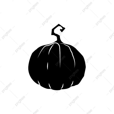 White Black Background Silhouette Vector PNG, Black Silhouette Of Pumpkin Isolated On White ...