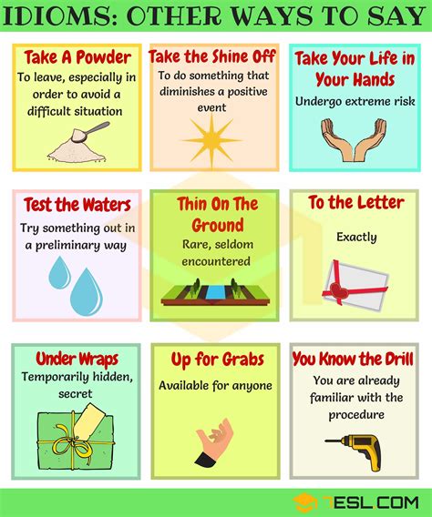 100+ Useful Idiomatic Expressions in English from A-Z - 7 E S L English ...