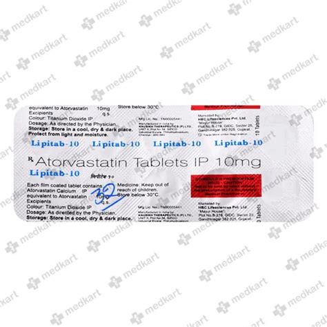 LIPITAB 10MG TABLET 10'S Price, Uses, Side Effects & Substitutes | Medkart