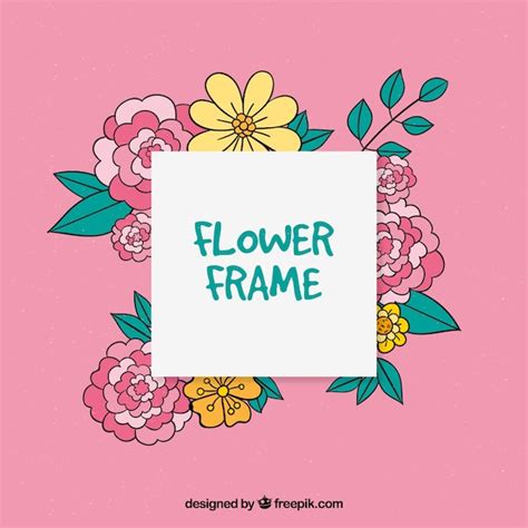 Cornice floreale su sfondo rosa | Vettore Gratis