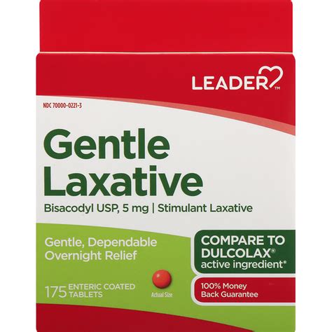 Leader Gentle Laxative, 5 mg, Enteric Coated Tablet (175 each) Delivery ...