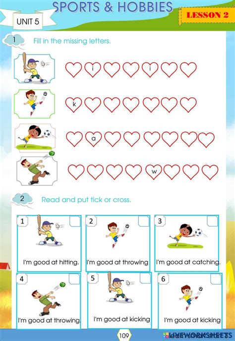 Playing Sports Worksheet 的图像结果