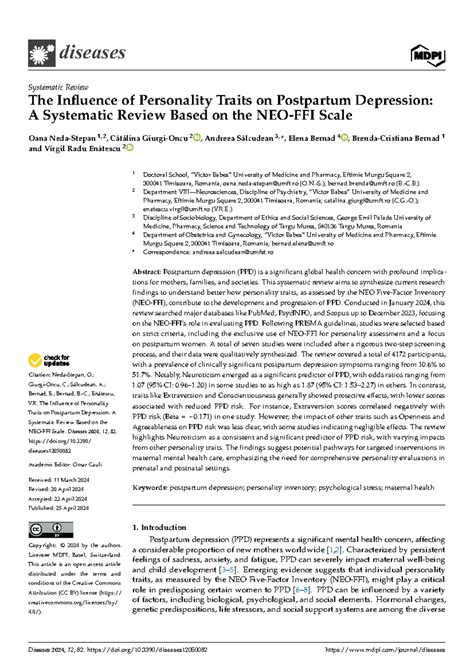 Diseases-12-00082 - Psychiatric Classification of Diseases - Citation ...