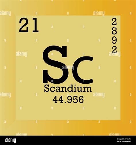 Scandium Chemical Element Periodic Table. Single vector illustration ...