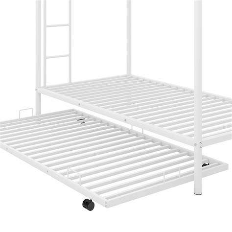 Buy White Bunk Bed Twin Over Twin, BTMWAY Metal Bunk Bed with Trundle ...