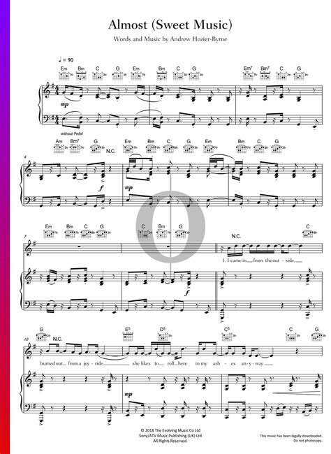 Almost (Sweet Music) (Hozier) Piano Sheet Music - OKTAV