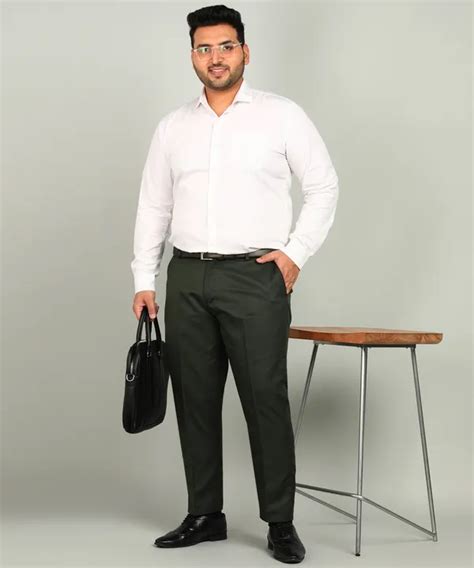 VEI SASTRE Green Viscose Lycra Stretchable Plus Size Mid Rise Straight ...