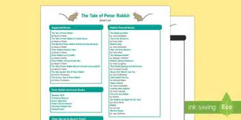 The Tale of Peter Rabbit Book List (teacher made) - Twinkl