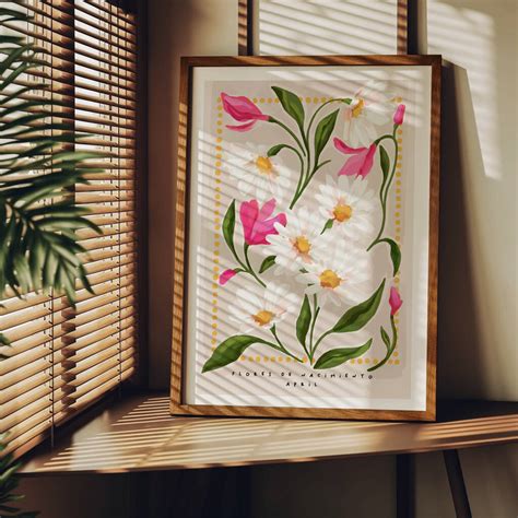 April Birth Month Flower Art Print By Elizabeth Rachael